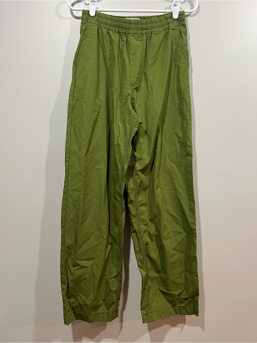 Double A by Wood Wood Olive Green Lee Ripstop Trousers Size XS